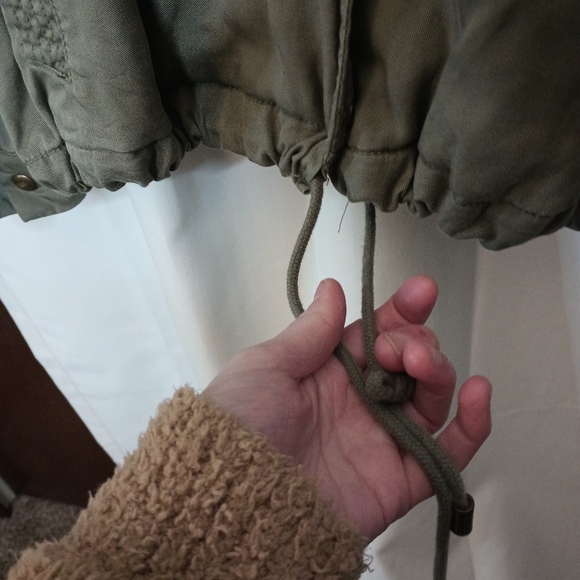 Gap Tencel Lyocell Olive Green Bomber Jacket Womens XL Snap Cinced Grunge - Picture 9 of 15